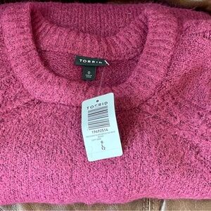 Torrid vegan cashmere sweater tunic NWT color is berry size 0